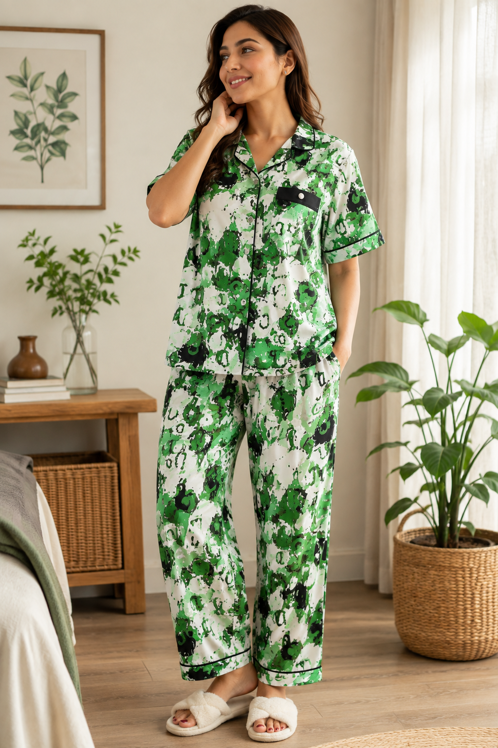 Women's Premium Abstract Print Pajama Set