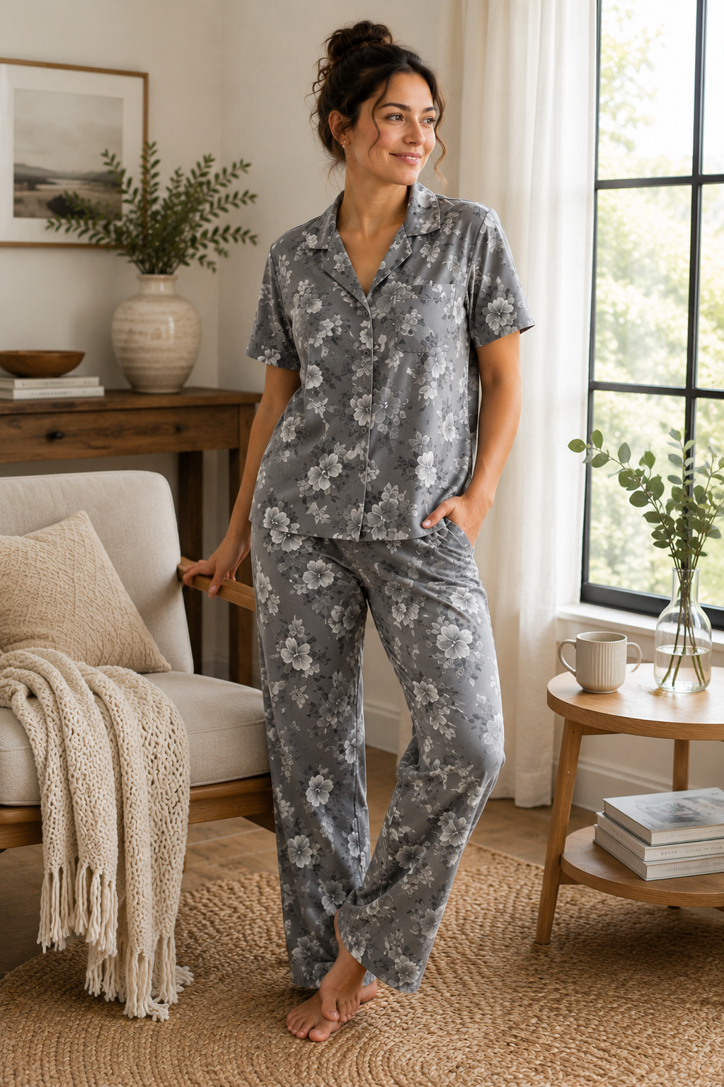 Women's Premium Abstract Print Pajama Set - Image 4