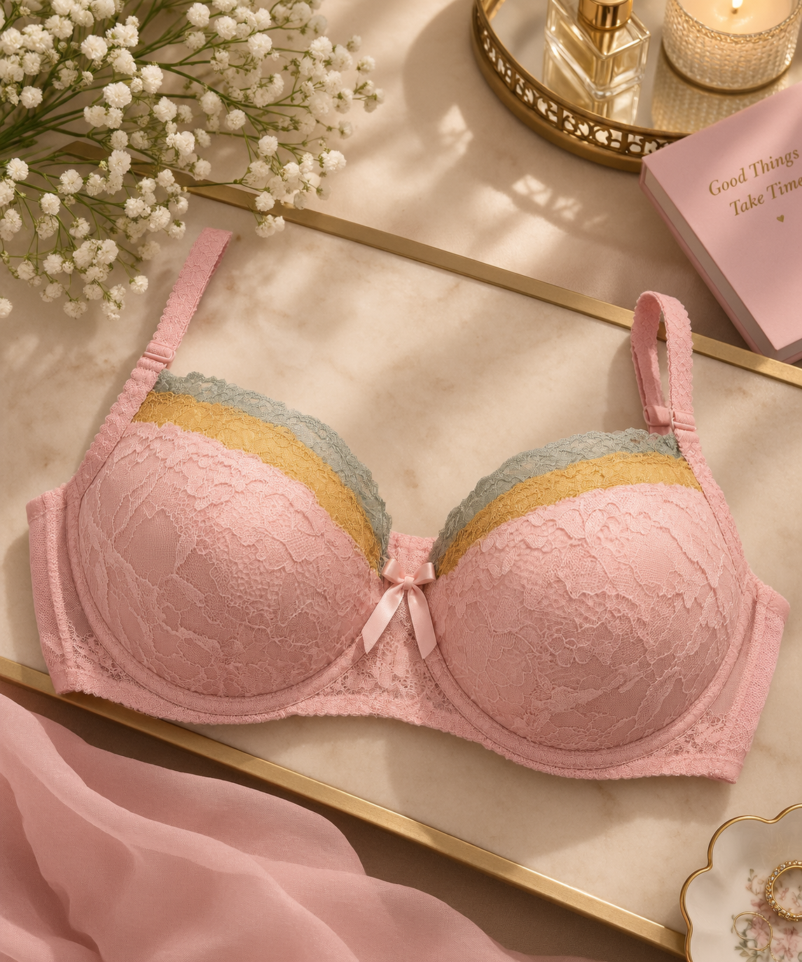 Floral Lace Padded Bra