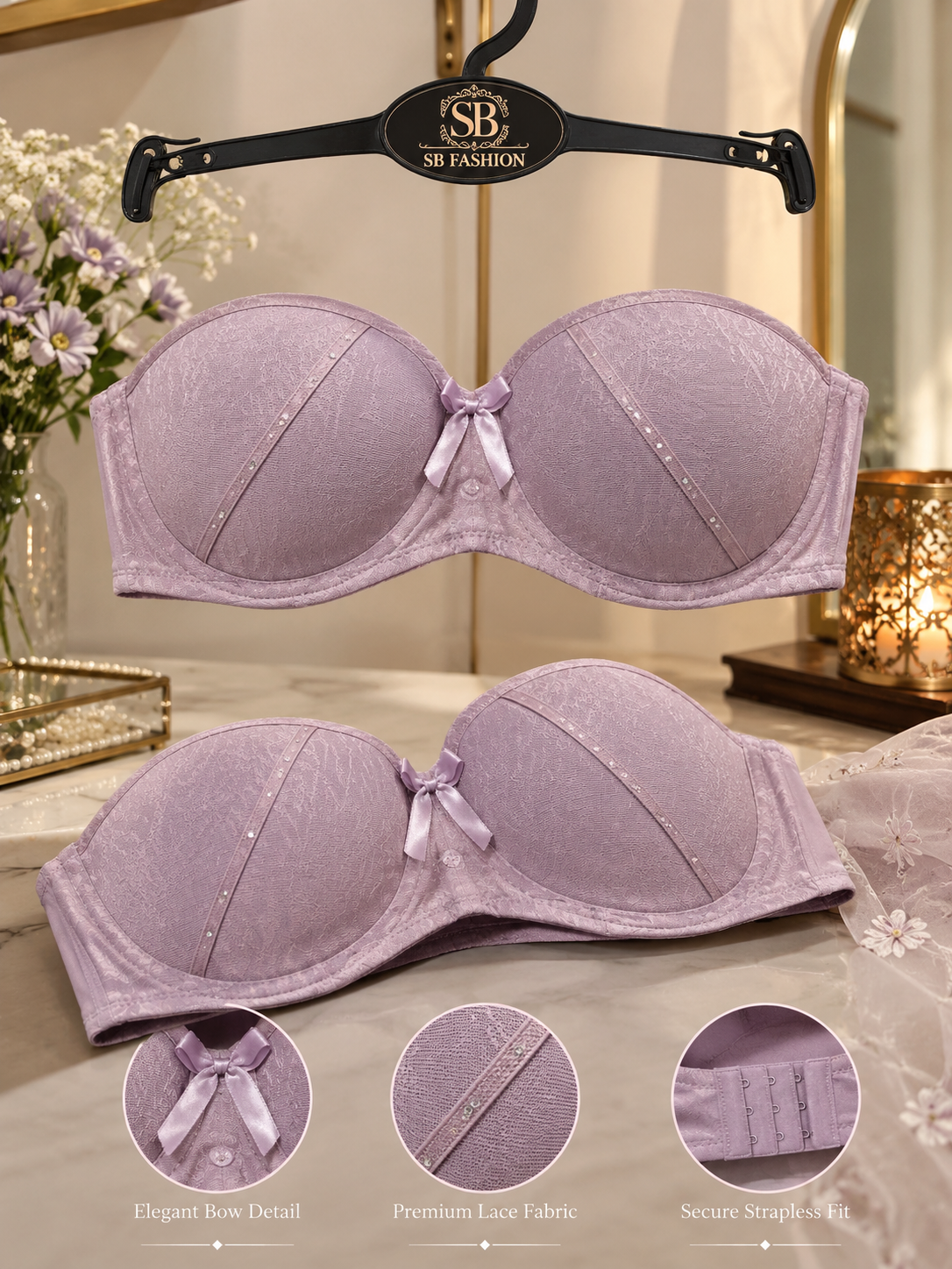 Lace Bra, Padded Bra, Strapless Bra